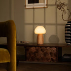 Beer wood glass rechargeable cordless table lamp