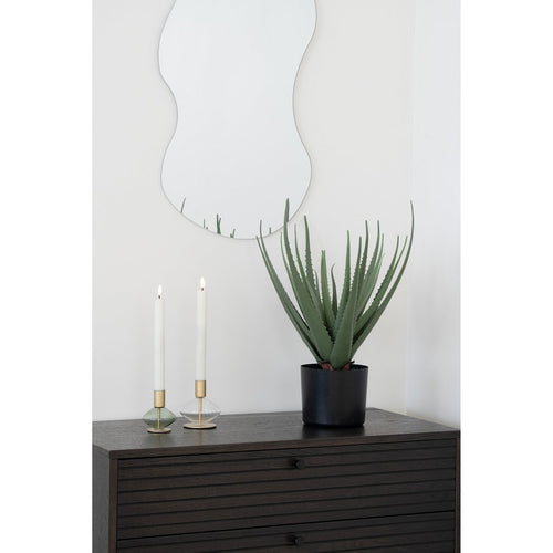 Lumis Duo glass and gold metal candle holder set of two