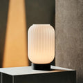 Lilly wood glass cordless rechargeable table lamp