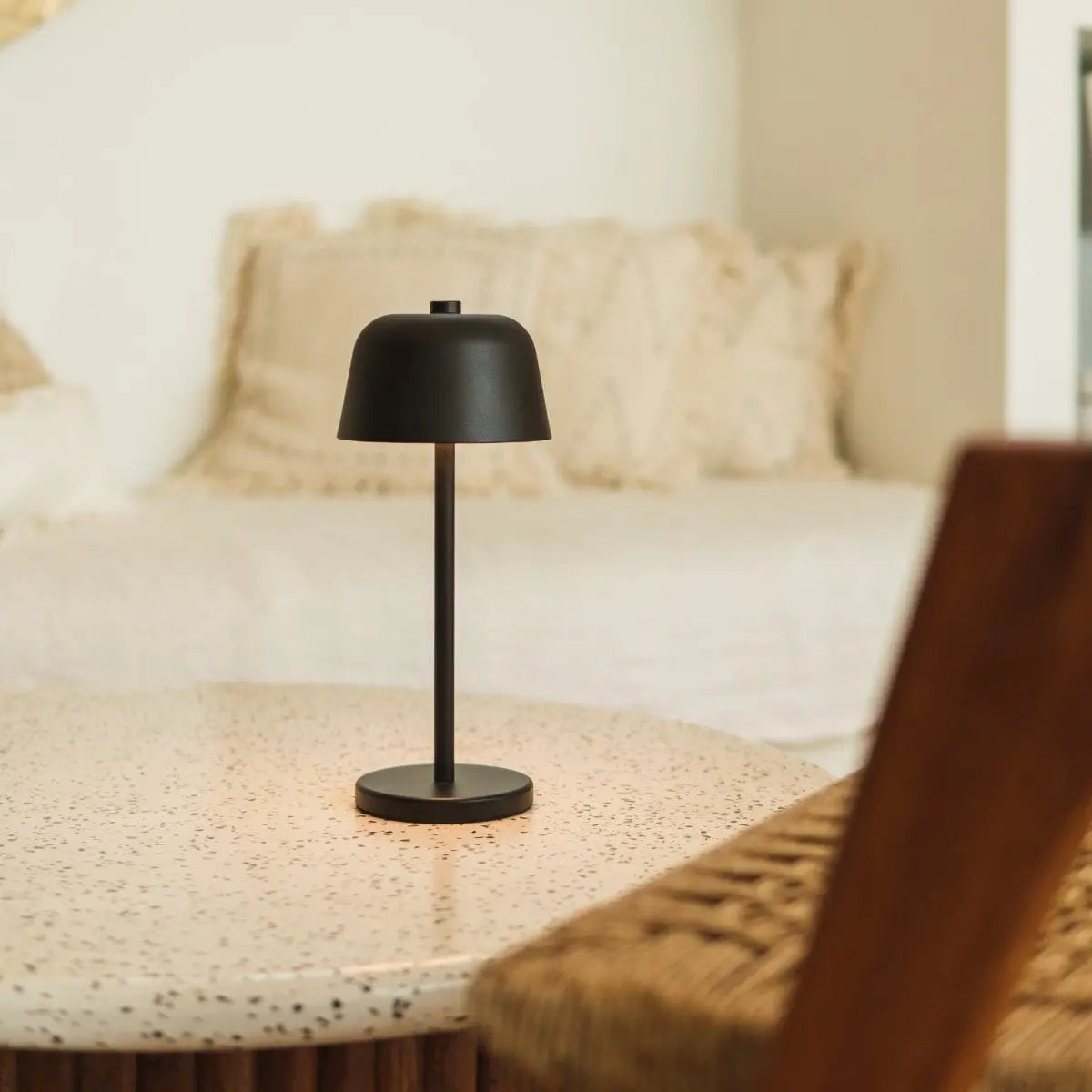 Anton cordless lamp overhead view cylindrical silhouette