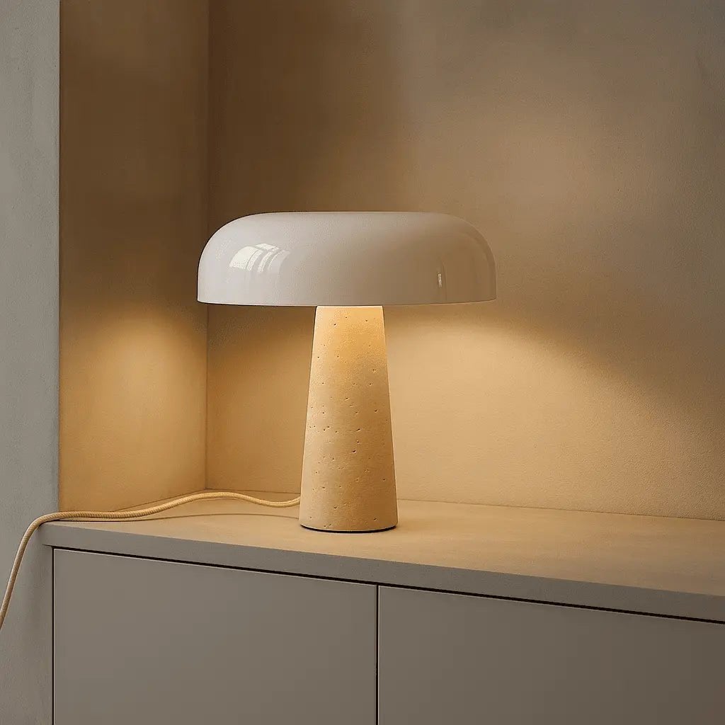 Emily glass shade lamp overhead view
