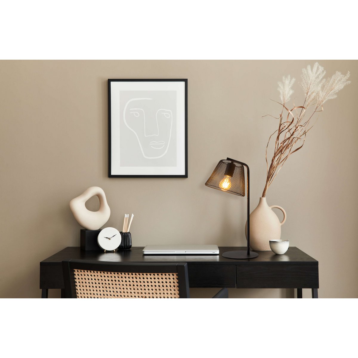 Korie Black Wire Mesh Table Lamp