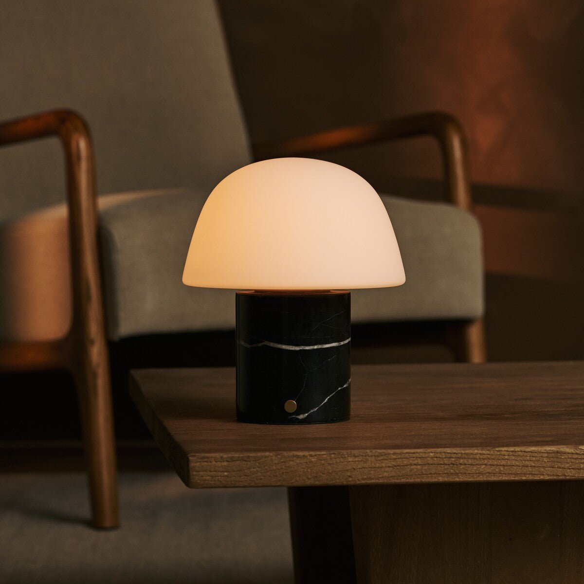 Maes Nero Marquina Marble Rechargeable Table Lamp