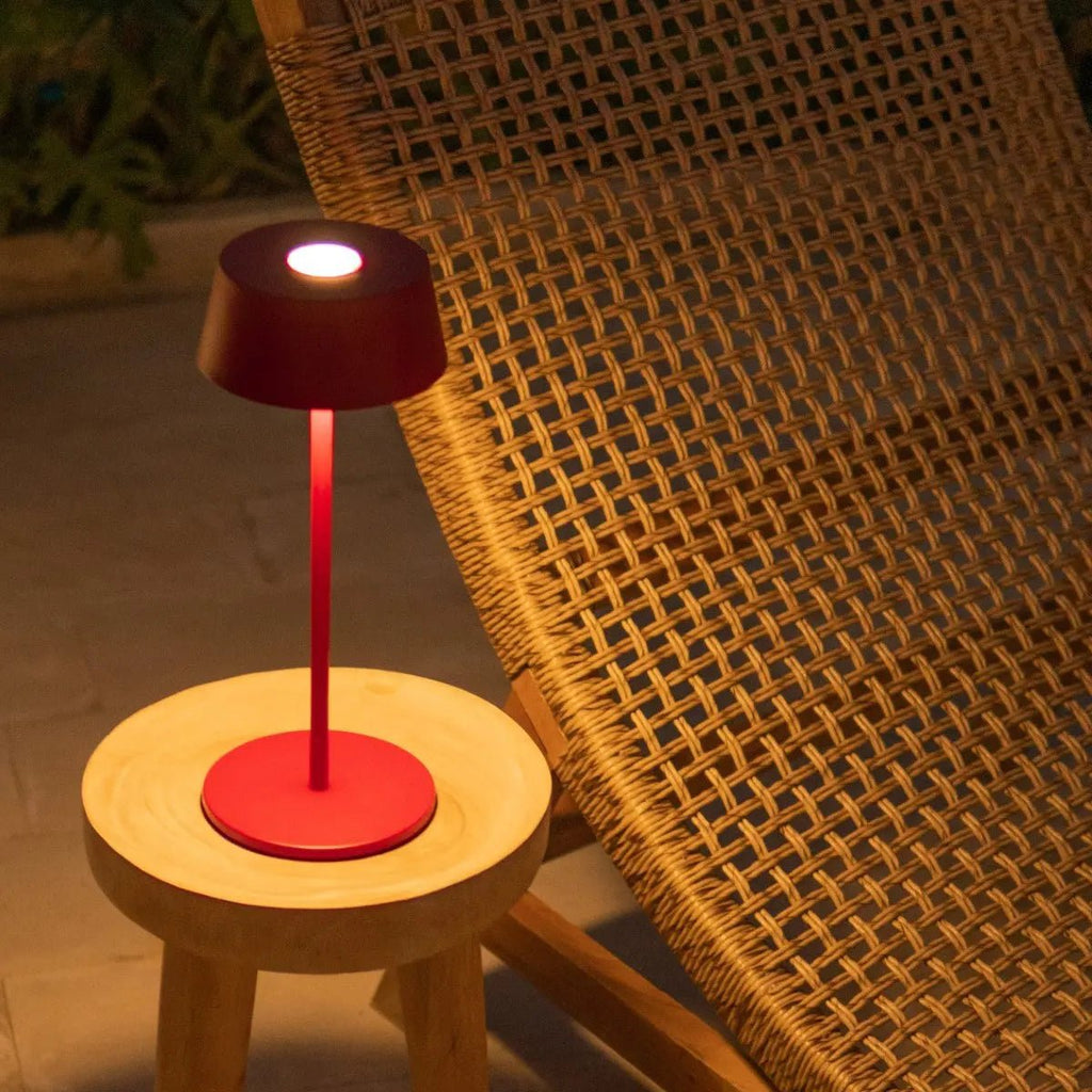 Hugo Berry Red Metal Rechargeable Touch Table Lamp