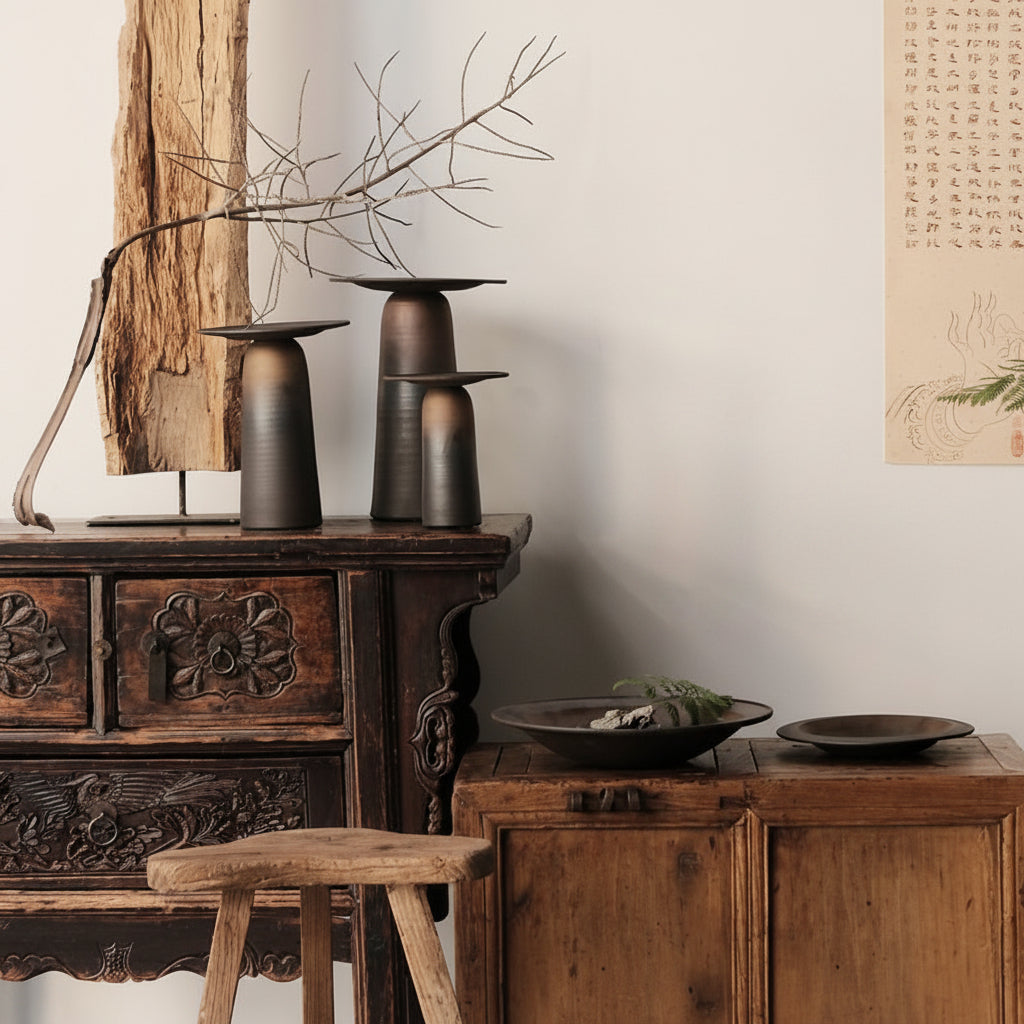 Innovative, moderne hohe Keramikvase East+West ULF35