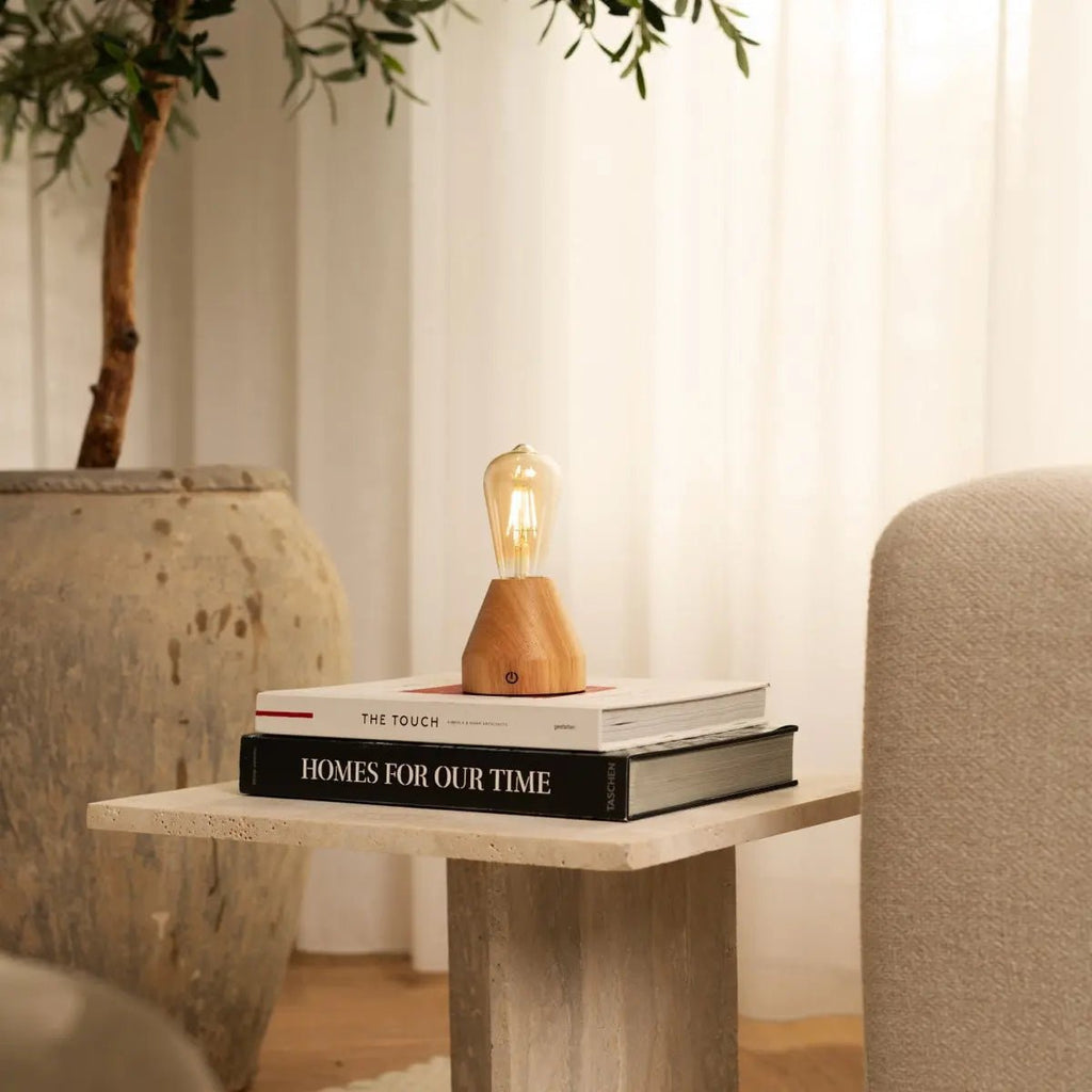 Zavi rechargeable lamp in living room
