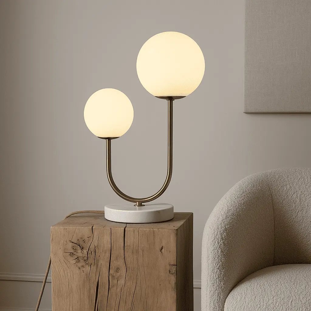 Giorgia statement lamp warm diffused twin light glow