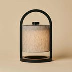 River Black & Grey Wood & Linen Cordless Table Lamp