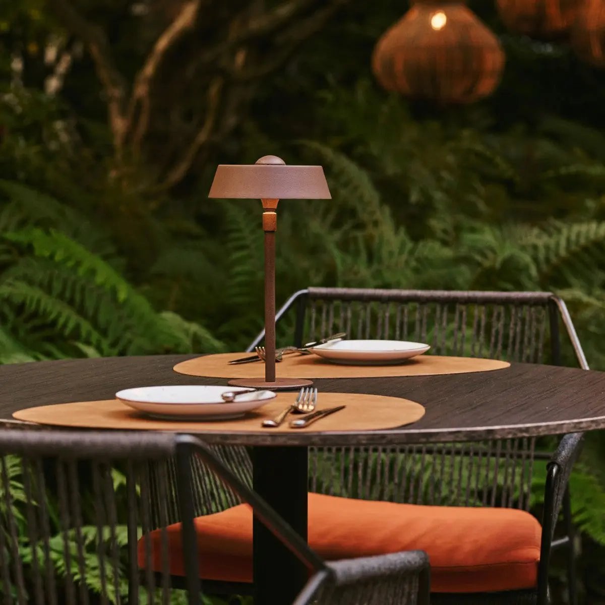 Luca Mocha Brown Metal Cordless Table Lamp