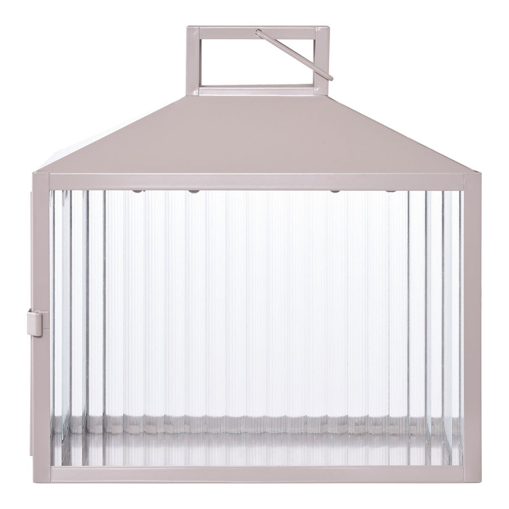 Lucca Laterne - Beige/Grau, Metall/Glas, 26,5x13x26,5 cm