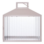 Lucca Laterne - Beige/Grau, Metall/Glas, 26,5x13x26,5 cm