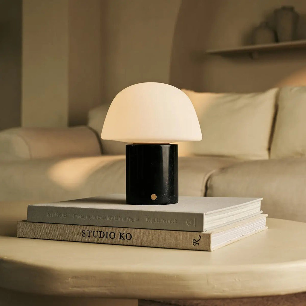 Maes Nero Marquina Marble Rechargeable Table Lamp