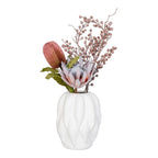 Linea beige vase close-up of artisanal diamond relief surface