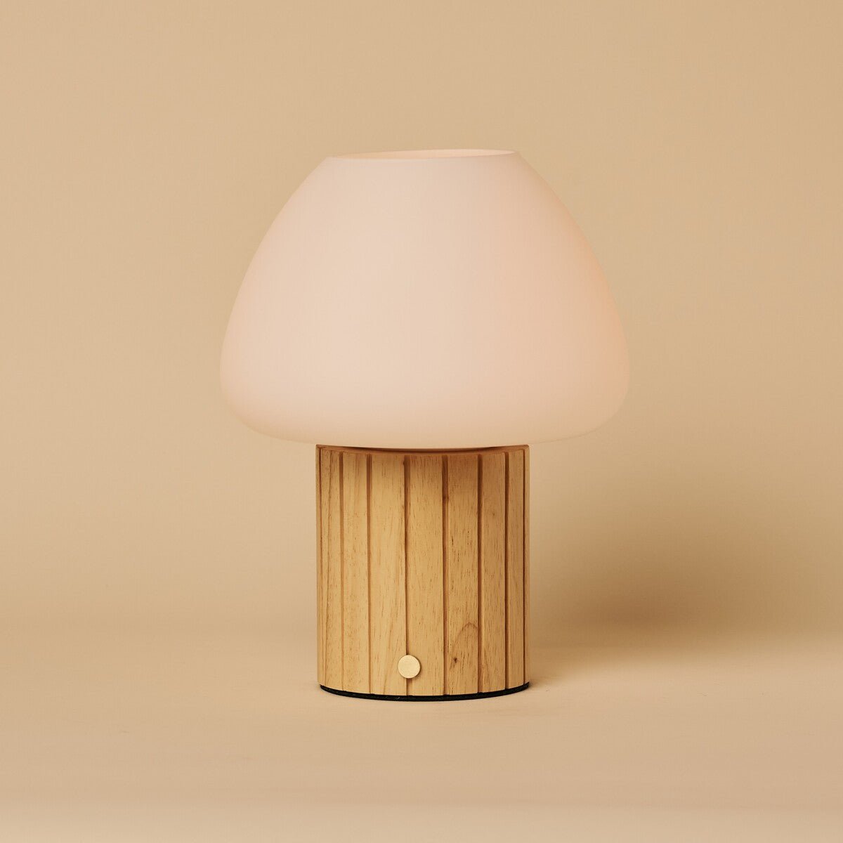 Romée Light Brown Wood & Glass Cordless Table Lamp