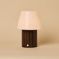 Lex Dark Brown Wood & Glass Cordless Table Lamp