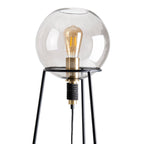 Stelo Black & Gold Smoked Glass Table Lamp