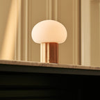 Jord Light Brown Wood & Glass Cordless Table Lamp