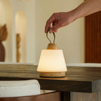 Liv cordless lamp overhead view compact form