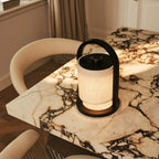 River black wood lamp in minimalist interior