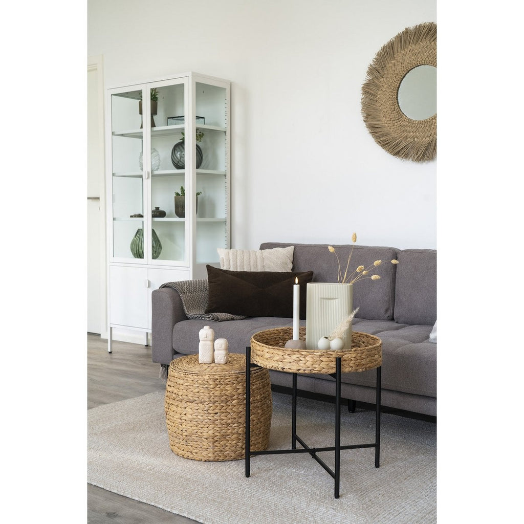 Arden decorative piece styled on shelf in earthy interior