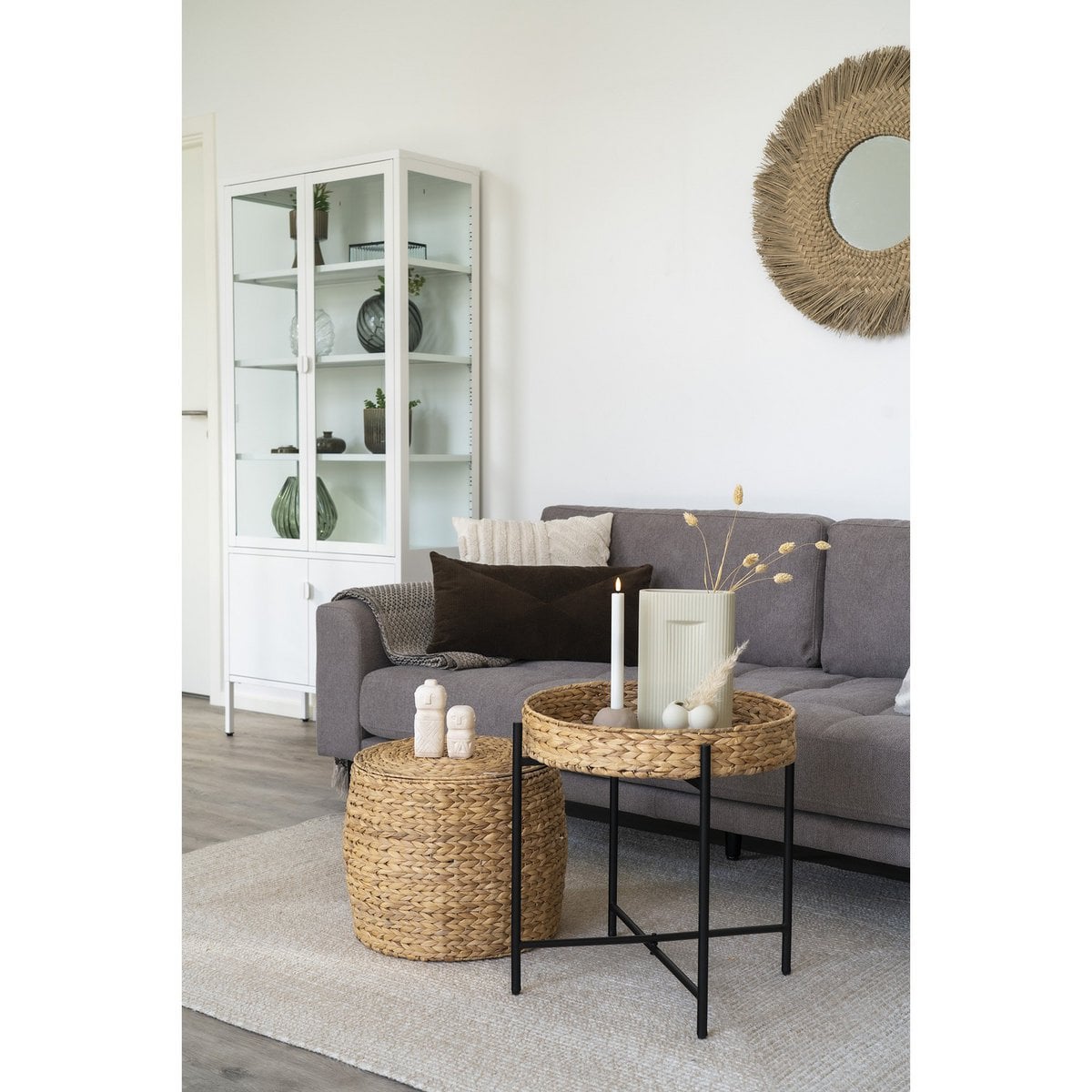 Arden decorative piece styled on shelf in earthy interior