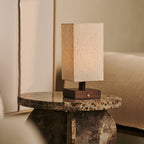 Bob Dark Brown Wood & Linen Cordless Table Lamp
