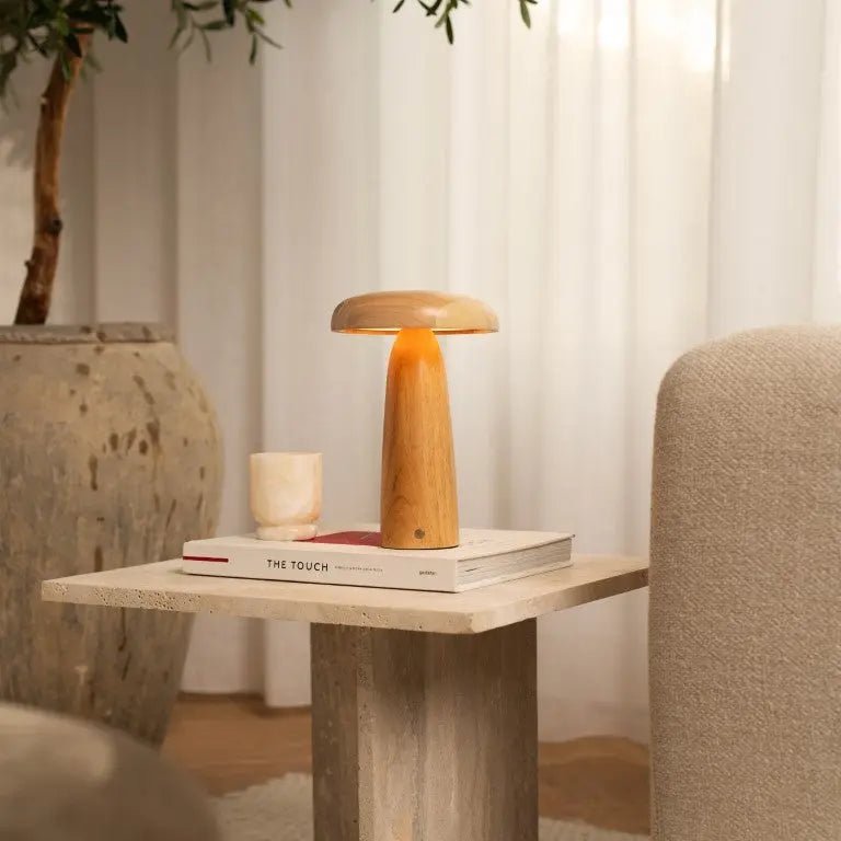 Lennart Light Brown Wood Cordless Table Lamp
