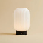 Lilly rechargeable glass lamp in dining room setting