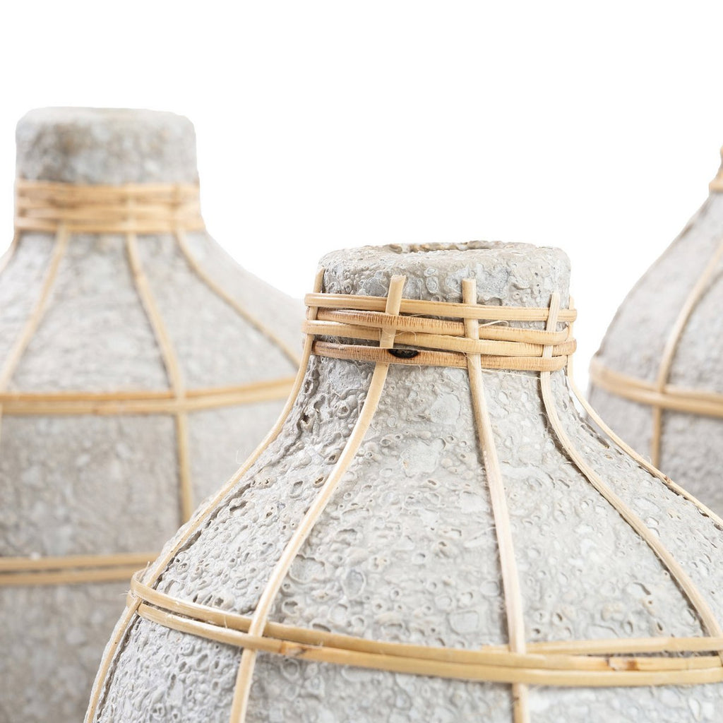 Whoopy Natuurlijke Beton & Rotan Vaas