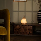 Liv wood leather rechargeable compact cordless table lamp