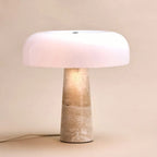 Emily travertine glass lamp on accent surface