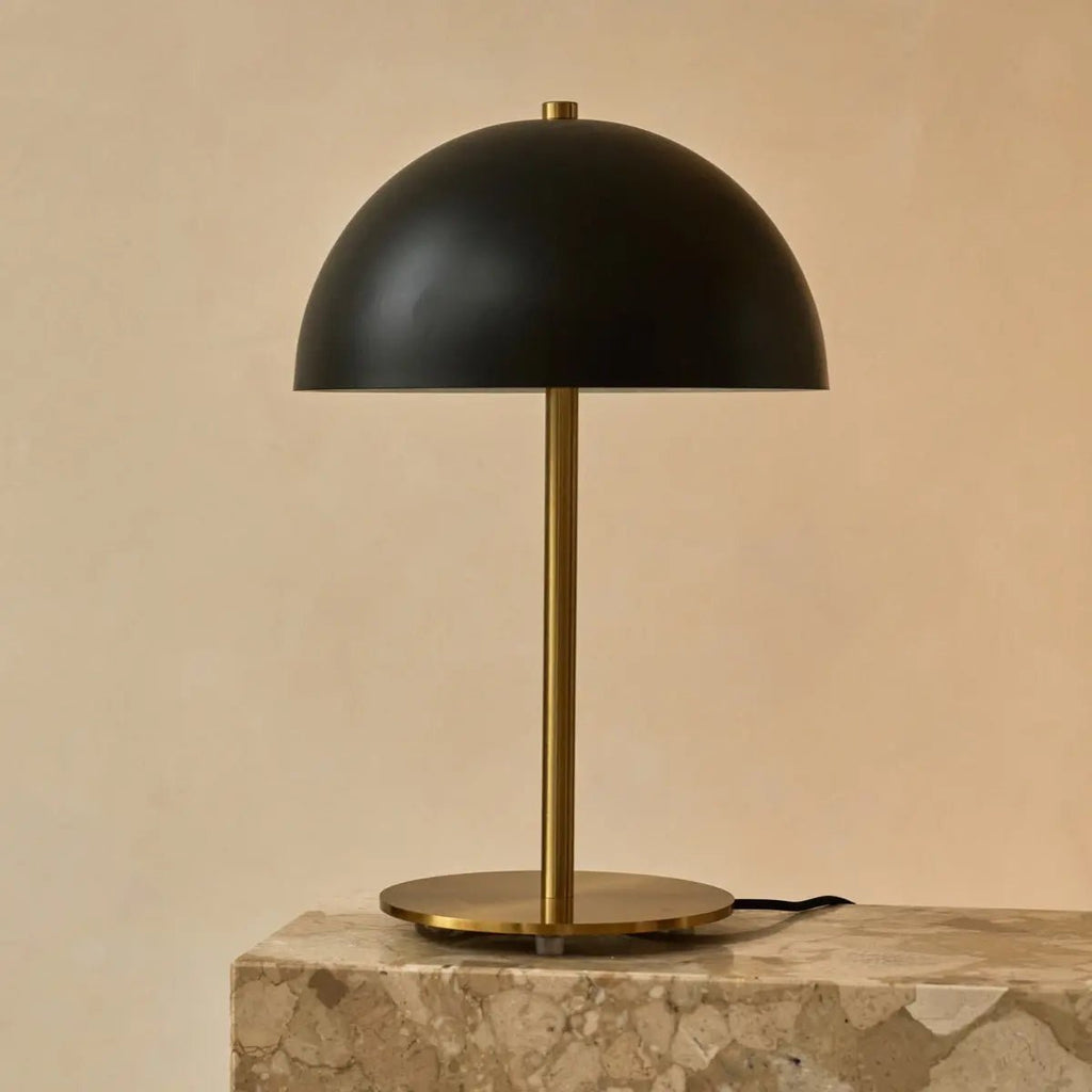 Lola gold black metal corded table lamp elegant design