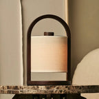 River linen lamp overhead view showing proportions