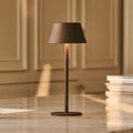 Milou slender metal cordless rechargeable table lamp mocha brown