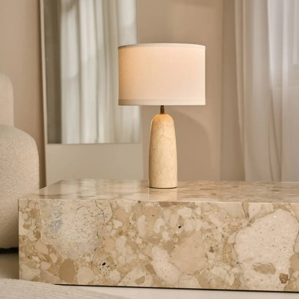 Charlotte corded lamp on accent table in classic interior