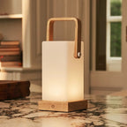 Harper Tower wood rechargeable tall cordless table lamp