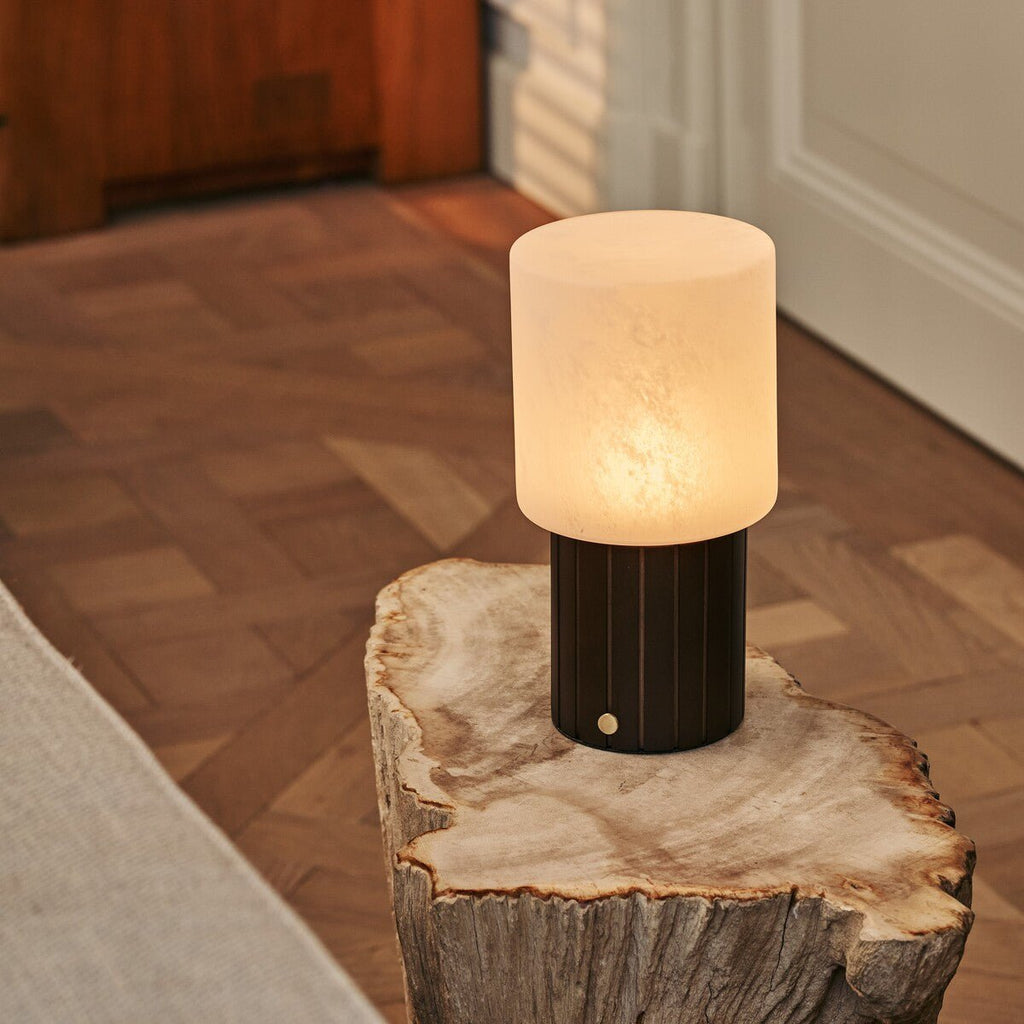 Ingmar Dark Brown Wood & Glass Cordless Table Lamp