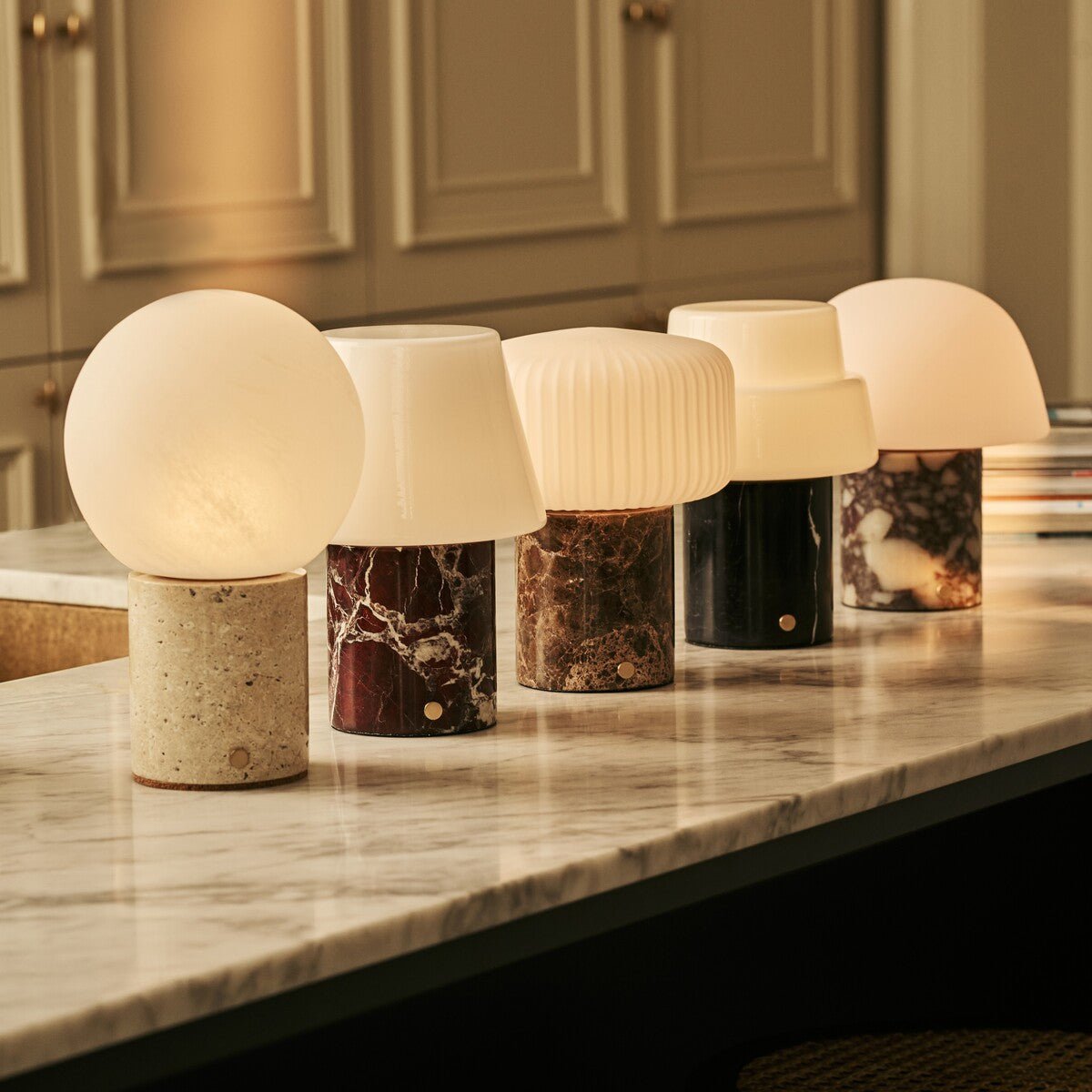 Maes Nero Marquina Marble Rechargeable Table Lamp