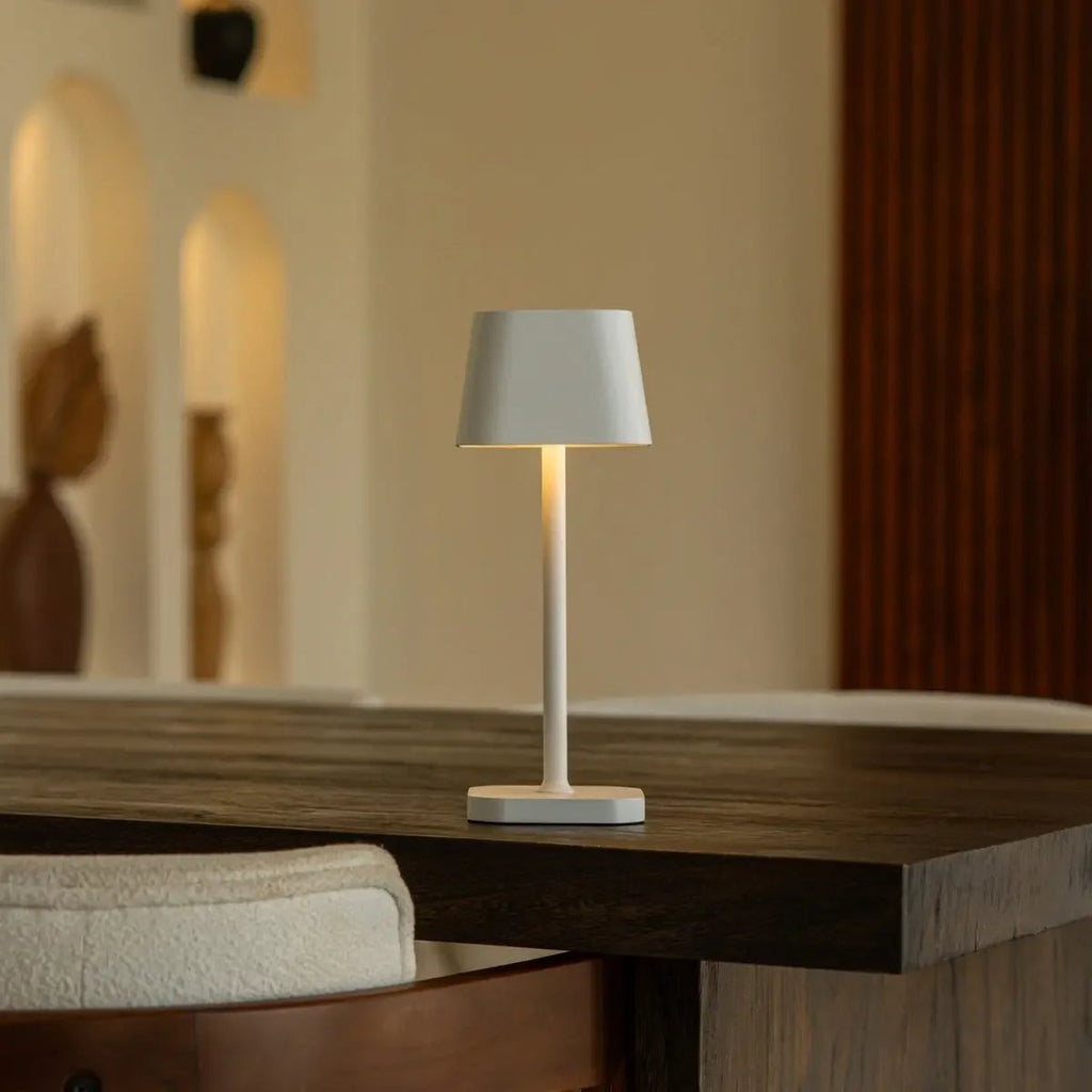 Ava metal lamp on outdoor covered terrace