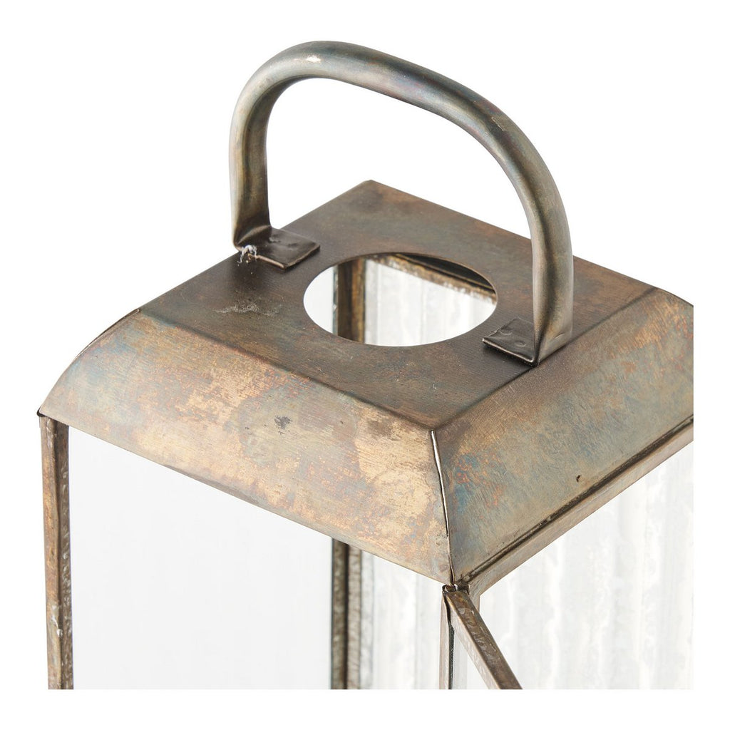 Herslev Antique Brass Metal & Glass Lantern