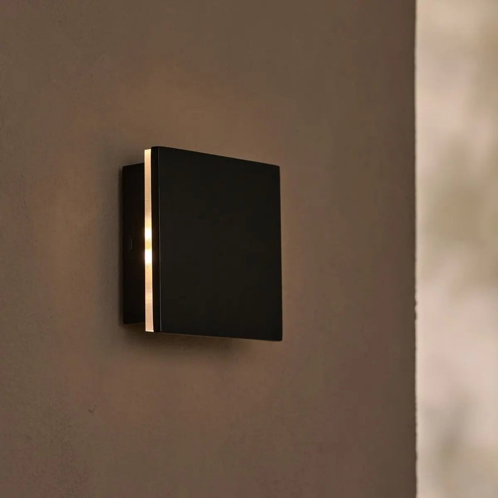 Lane Black Rubberwood Cordless Rechargeable Wall Lamp