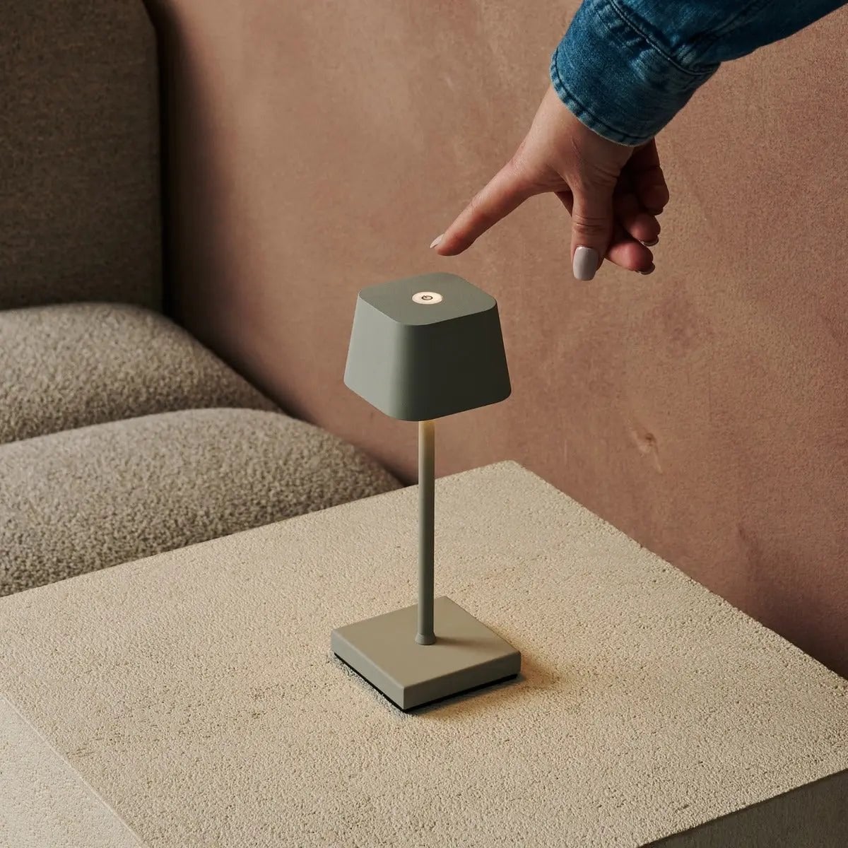 Sarphati lamp detail of matte shadow grey metal texture