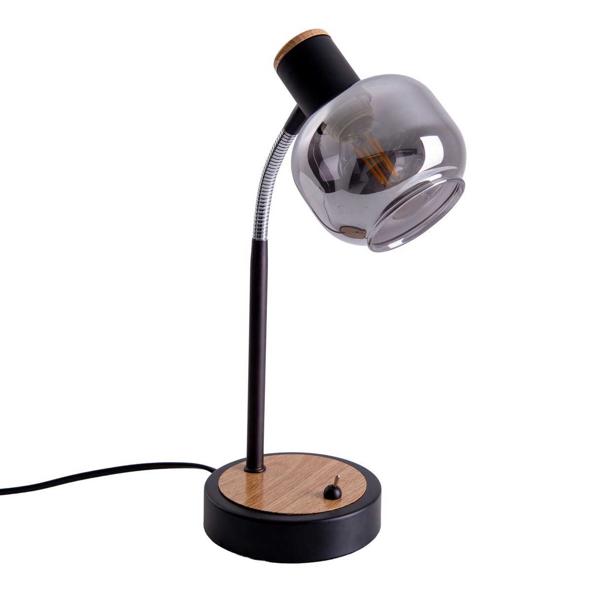 Fumoso Black Smoked Glass Table Lamp