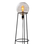 Stelo Zwart & Messing Vloerlamp van Gerookt Glas