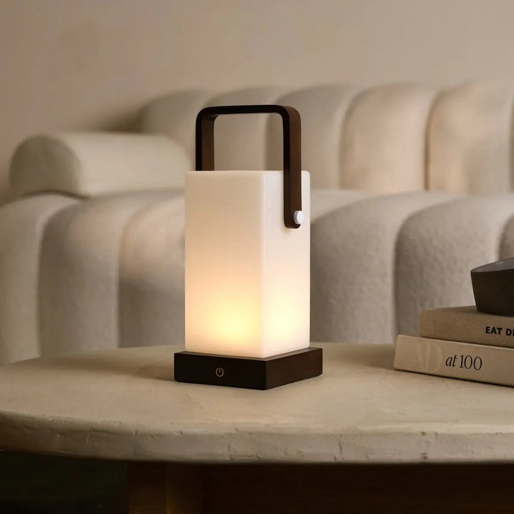 Harper rechargeable lamp touch-dim control close-up