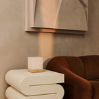 Zano cordless lamp detail of linen-mix shade texture