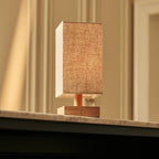 Bob Light Brown Wood & Linen Cordless Table Lamp