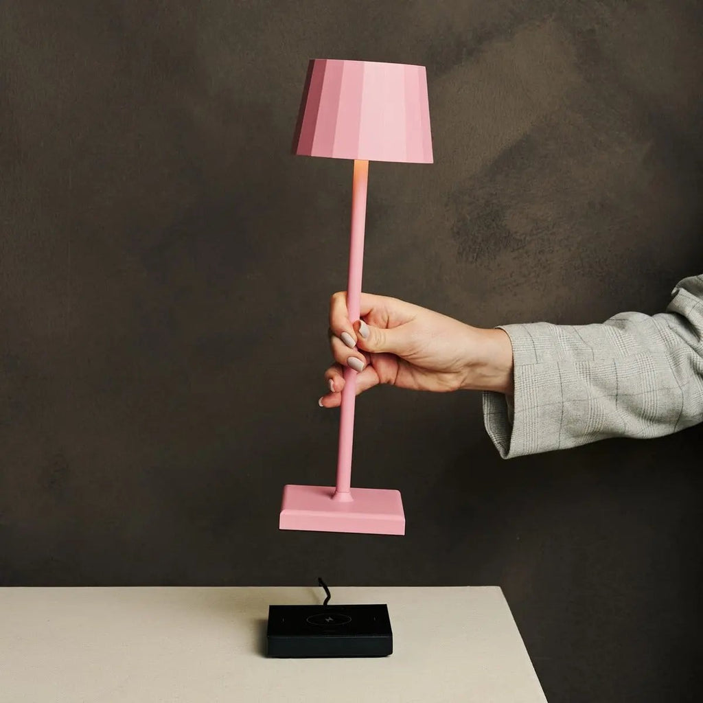 Wouter flamingo pink lamp in Scandinavian minimalist interior