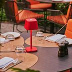 Remi metal lamp in living room console setting