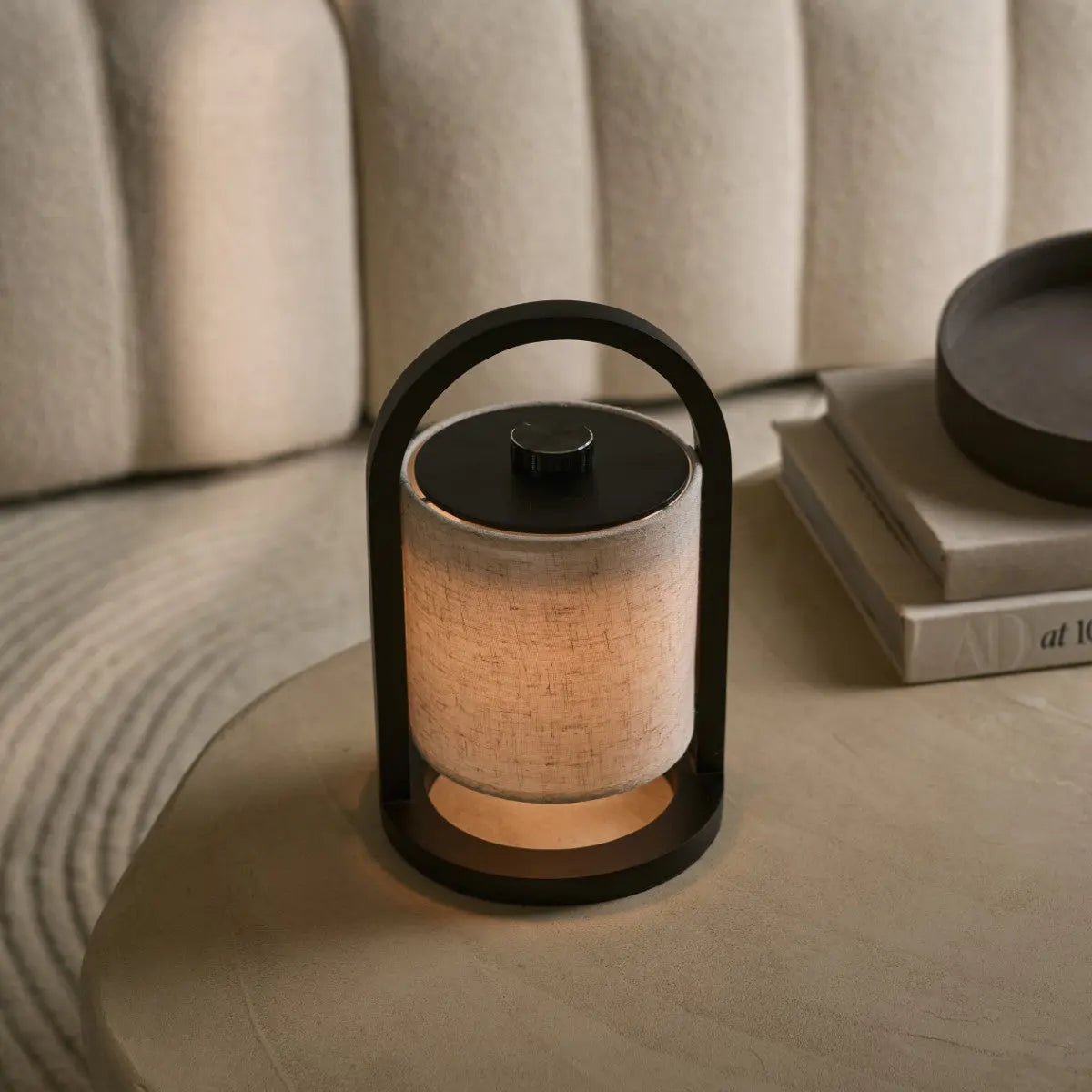 River rechargeable lamp touch-dim close-up